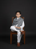 Wool Shawl For Kids in Grey Colour
