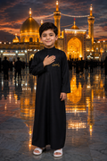 Kids Black Jubba with Ya Hussain Embroidery – Muharram Collection