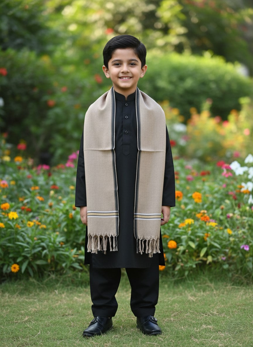 Wool Shawl For Kids in Skin Colour