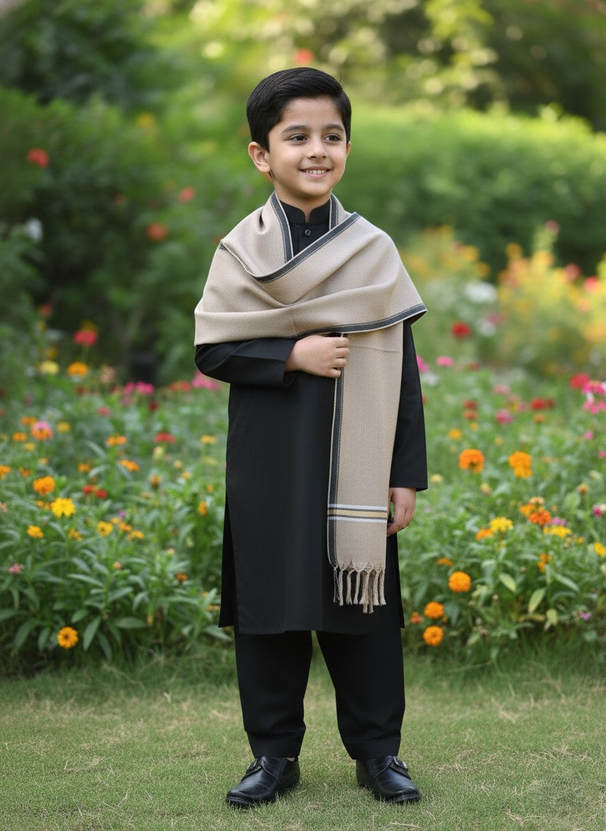 Wool Shawl For Kids in Skin Colour