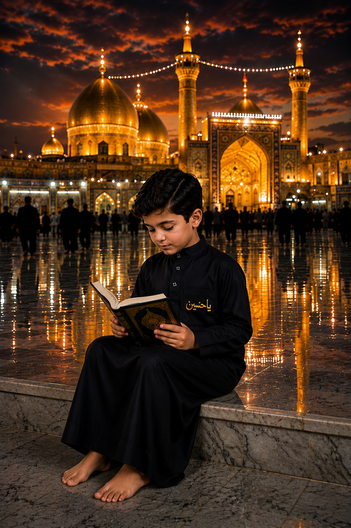 Kids Black Jubba with Ya Hussain Embroidery – Muharram Collection