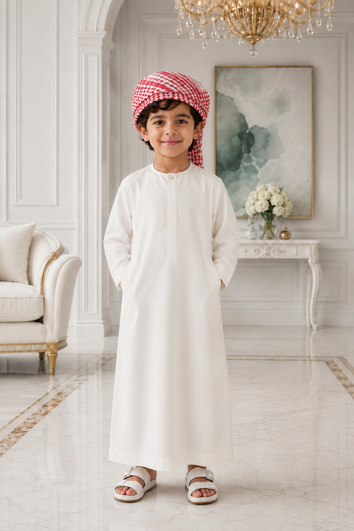 KIDS TRADITIONAL OFF WHITE EMIRATI THOBE