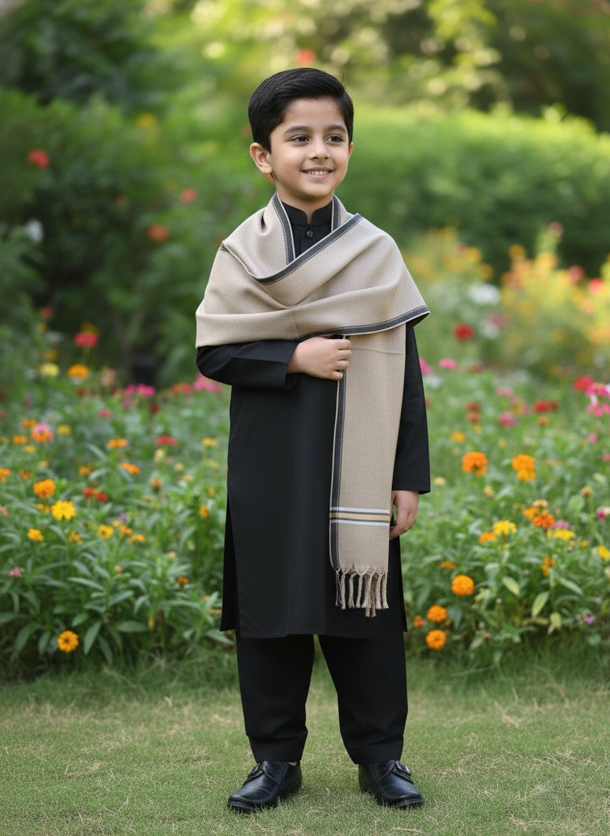 Wool Shawl For Kids in Skin Colour